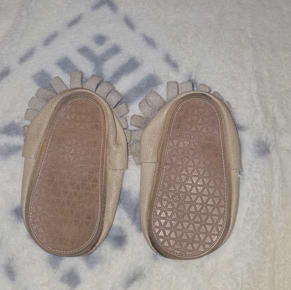 Beige Leather Baby Moccasins - Picture 6 of 6